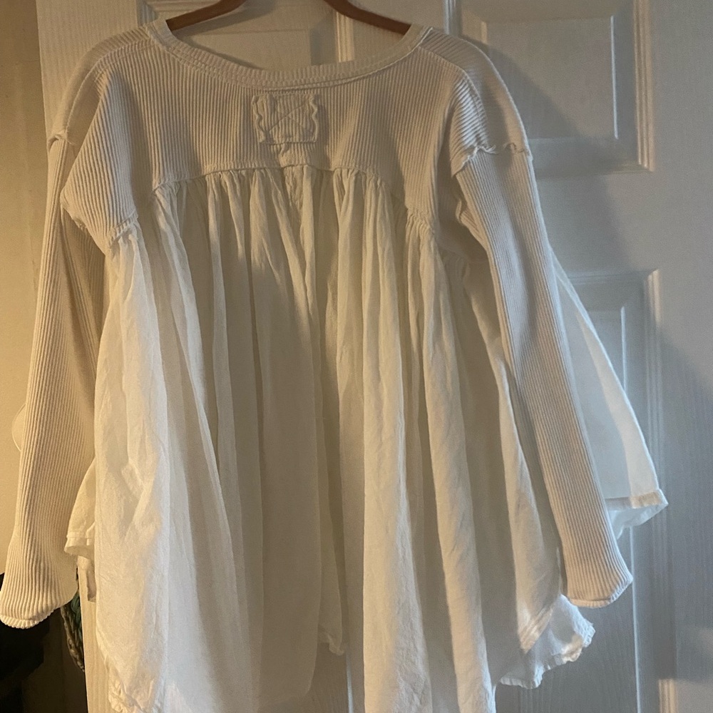 We The Free White Boho Tunic with Button Placket - Picture 5 of 5